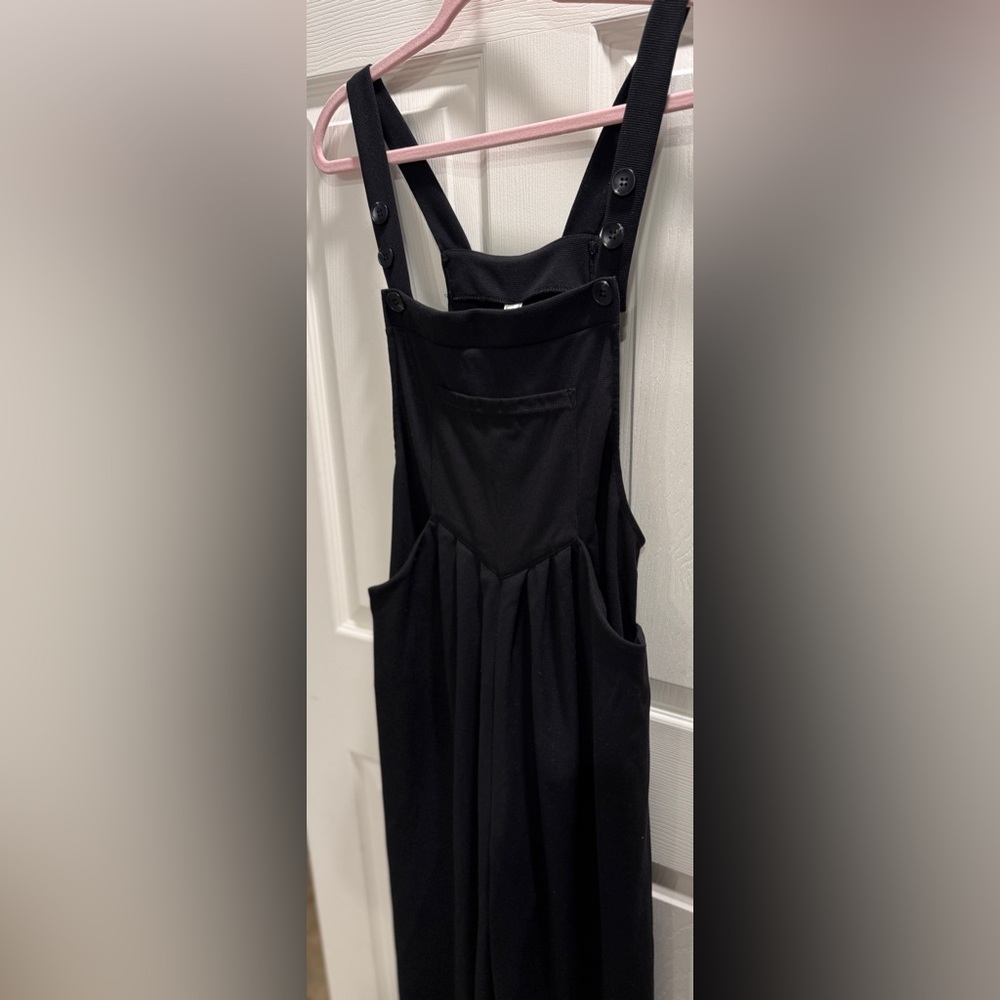 HALARA Black Wide Leg Overall Jumpsuit Size Medium NWT Adjustable Straps Pockets - Picture 9 of 15